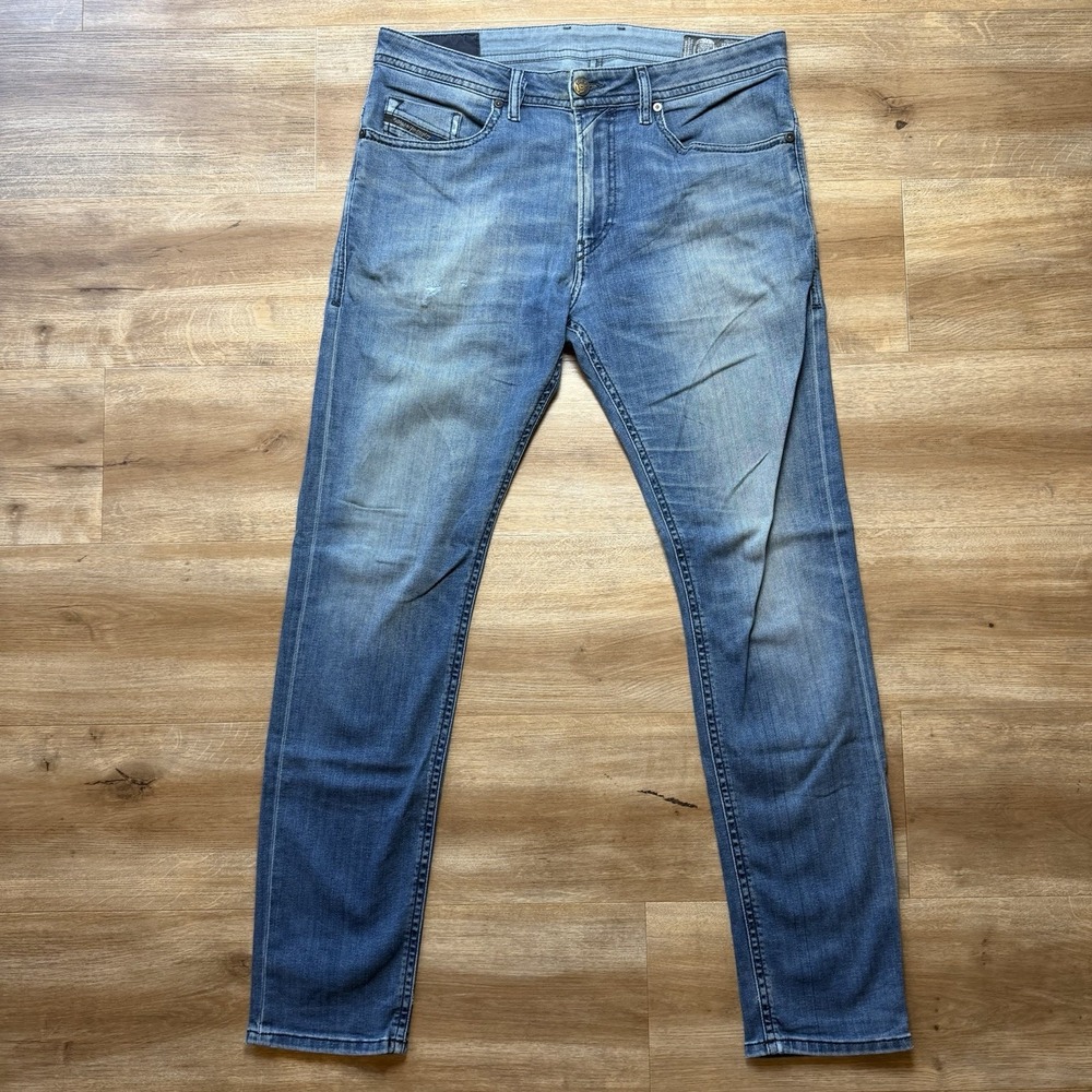 Diesel Thommer Jeans Men 32x32 Blue Slim Skinny Stretch Medium Wash Denim 0686A
